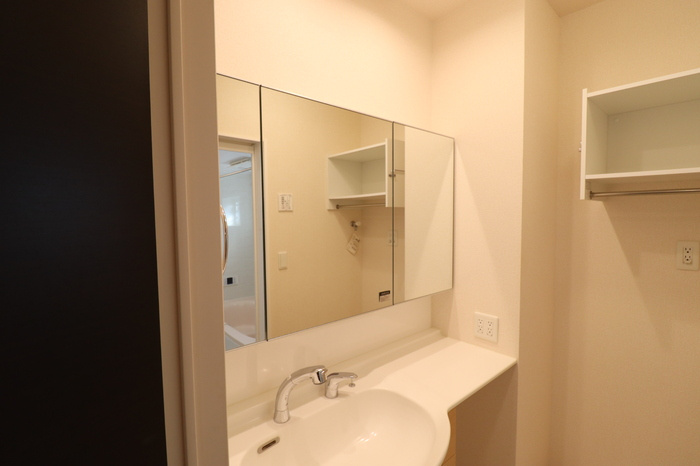 熊本市南区御幸笛田２丁目のアパートの独立洗面台