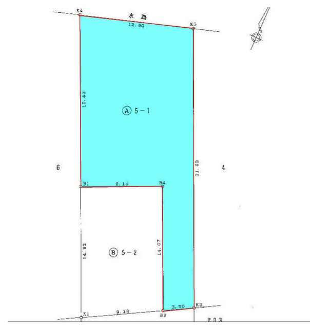 金沢市神野2丁目　売土地の区画図