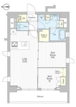 台東区入谷２丁目の賃貸マンションの間取り