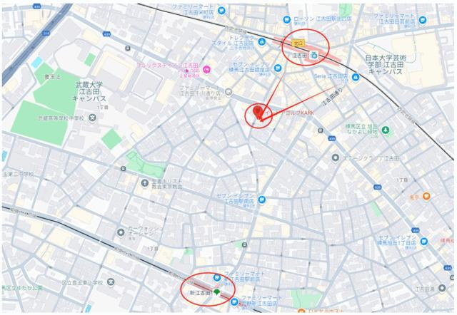 ハコビルの地図| 