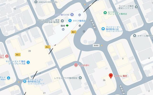 レクセル篠崎の地図| 