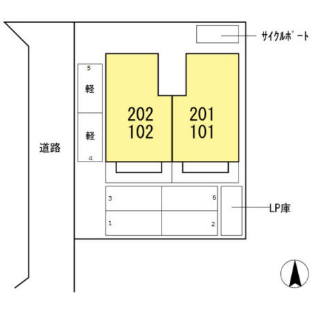 シャンポール芳泉D棟の区画図