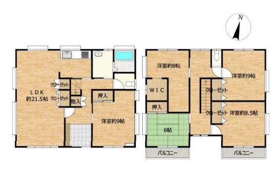 つくば市下広岡　中古戸建の間取り