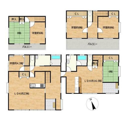 つくば市大形　中古戸建の間取り