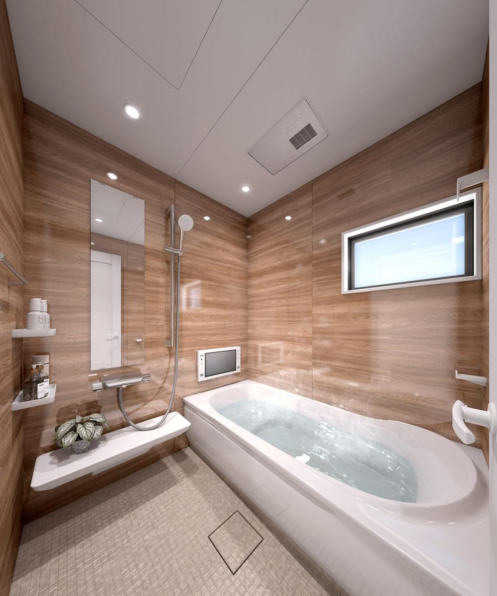 【＆RESORT HOUSE】鷹の台の浴室|快適な設備が取り揃えられたゆとりある浴室は、特別なプライベートスパ。
ジェットバスの泡が全身を癒し、ミストサウナの潤いがリラックスタイムを彩ります。