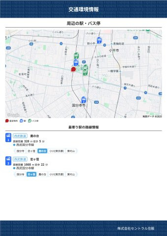 【＆RESORT HOUSE】鷹の台のその他|周辺の駅・バス停