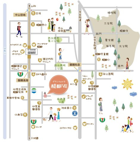 グランフォルテ醍醐Ⅶの地図