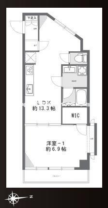 光建ハイツ目白の間取り|１ＬＤＫ、専有面積45.95㎡、LDK13.3帖