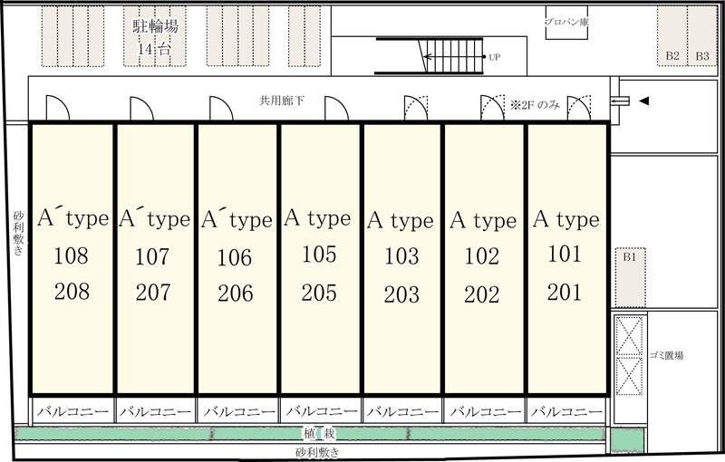 リブリ・ルームス弁天3-Ⅱの区画図