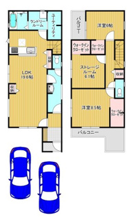【間取り】 | 並松町　新築分譲住宅　全２区画 | 【３ＬＤＫ+ウォークインクローゼットのゆとりある間取り】テレワークのお仕事部屋、子供部屋等、ライフスタイルや家族構成に合わせて多目的にご使用いただけます♪