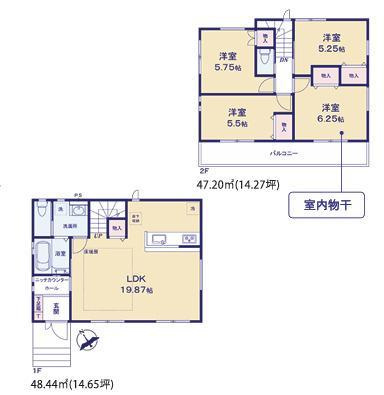 藤沢市鵠沼海岸7丁目　新築戸建　全３棟の間取り|全居室2面採光　４LDKです。
