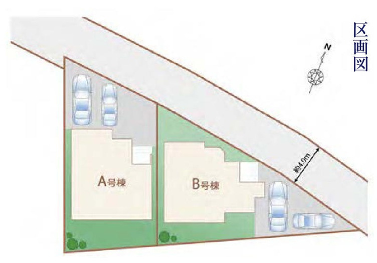 東村山市多摩湖町　新築戸建　全２棟の区画図