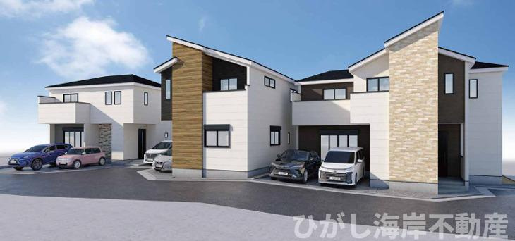 茅ヶ崎市高田1丁目　新築戸建　全４棟の外観パース|イメージパスですので実際のものと多少異なります。
