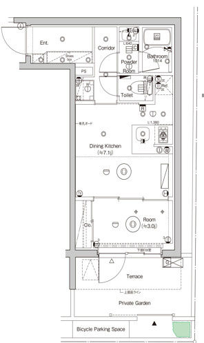 【間取り】 | SYFORME MONZEN-NAKACHO | 1DKのゆったりとしたお部屋
