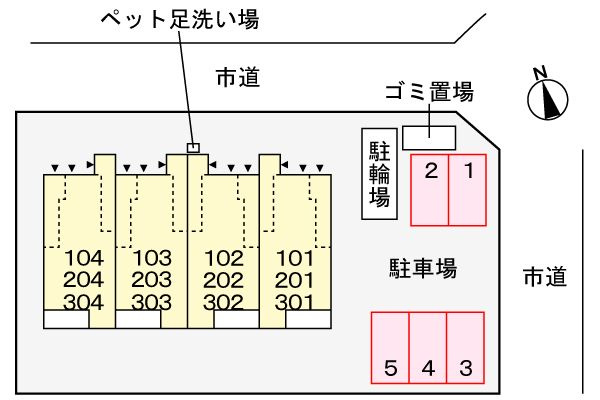 ヒカルサ西東京向台イーストの駐車場