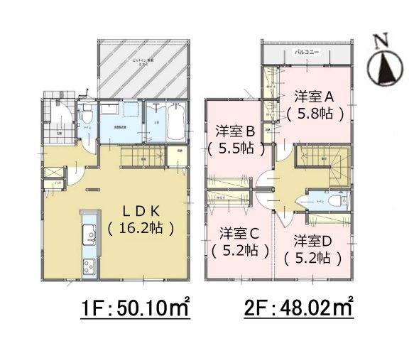 福岡市中央区笹丘1丁目第3-3棟（2号棟）の区画図|配置図(2号棟)