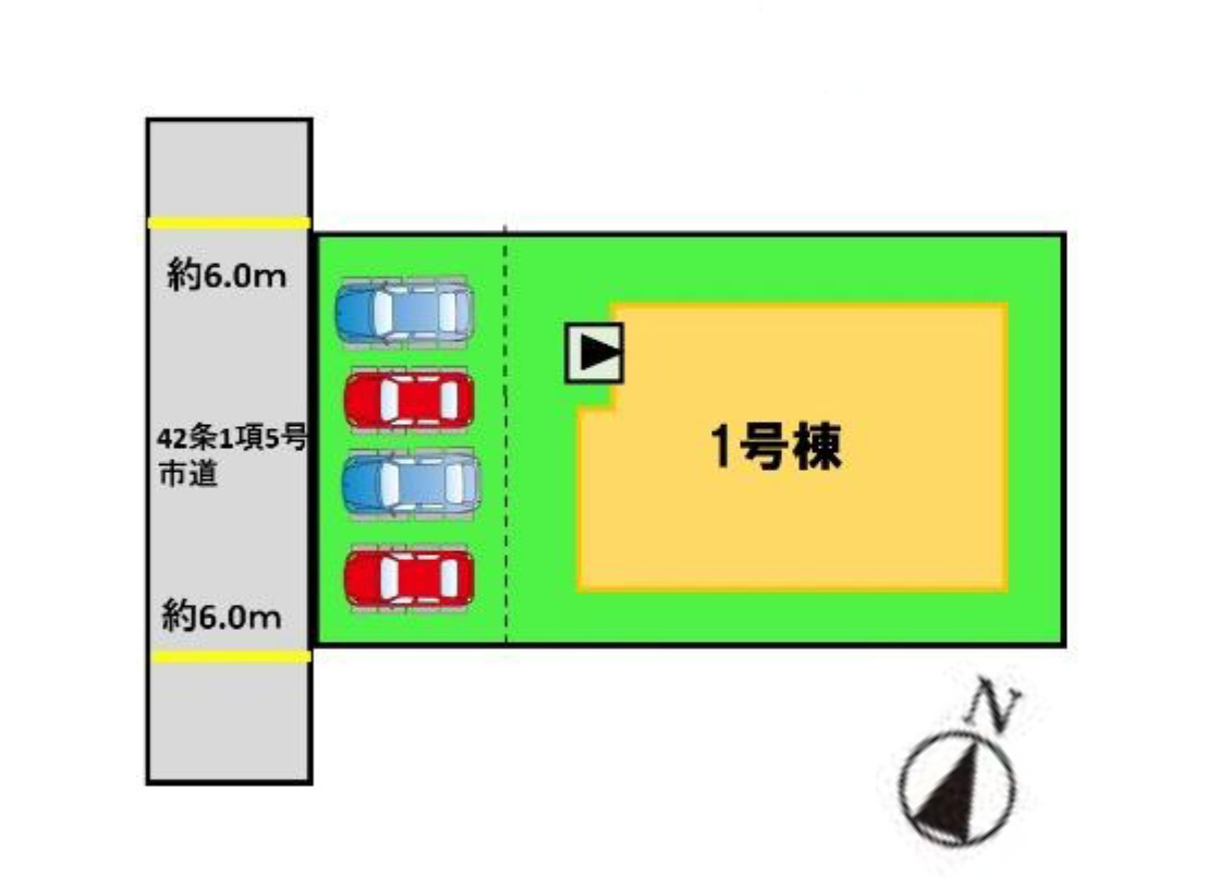糟屋郡須恵町大字須恵第22-1棟（1号棟）の区画図|配置図(1号棟)