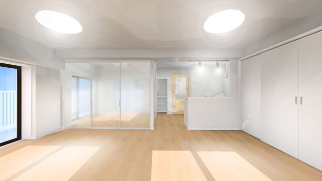 【居間・リビング】 | ライオンズマンション香住ヶ丘 | LDKの一部を壁で仕切って3LDKへの間取り変更も可能です。スペースは十分あります