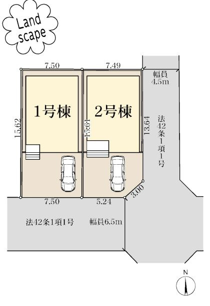 伊勢原市高森台3丁目新築戸建て　１号棟の区画図|区画図「伊勢原市高森台3丁目新築戸建て」