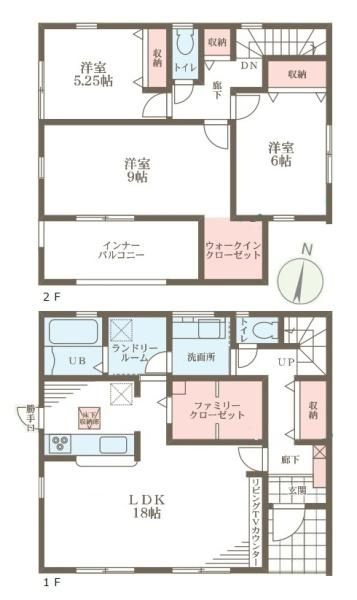 リーブルガーデン龍田 ２号棟 ／新築一戸建の間取り