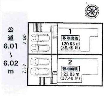 豊田市市木町　全2棟・2号棟の区画図|2号棟です。