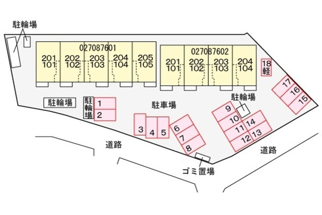 フォレリヴィエール2の駐車場