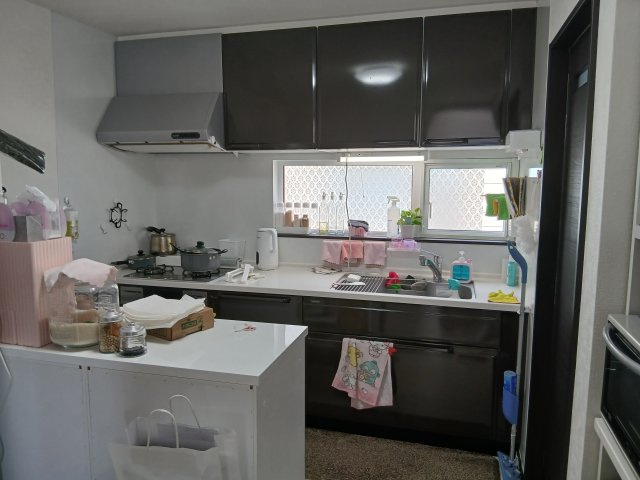 【東川町】ガレージ付き☆灯油暖房・ガス給湯☆フルリノベーション住宅！のキッチン|内装一新！充実設備の対面式システムキッチン。