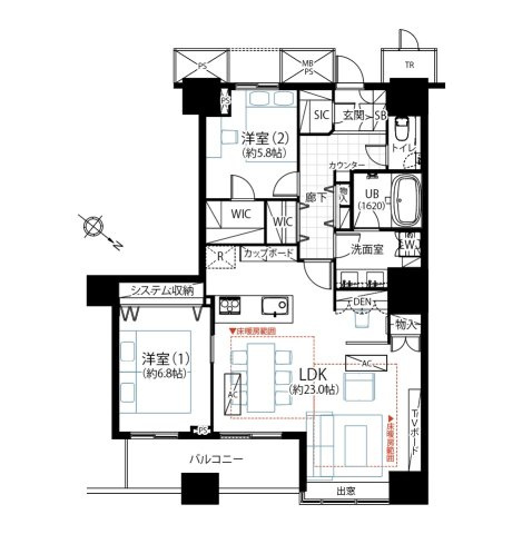 【間取り】 | THE　TOKYO　TOWERS SEA TOWER 