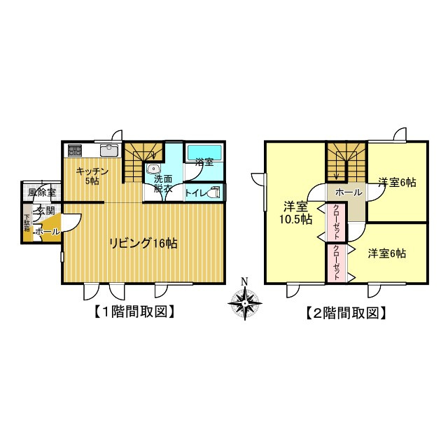 北見市中ノ島町３丁目５－５　中古売家の間取り|【間取】リフォーム後の間取図です。