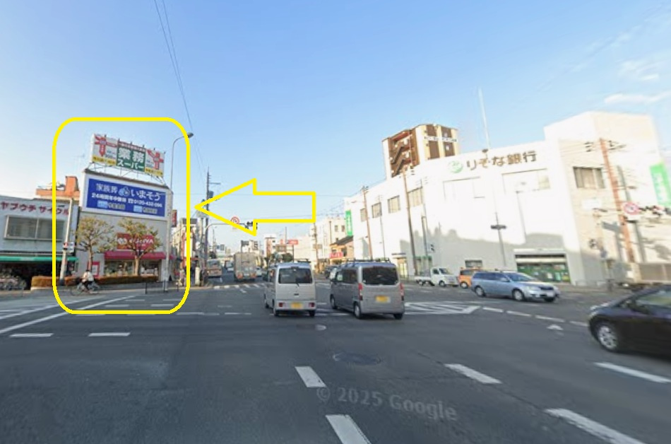 大池橋交差点一棟貸し店舗の外観