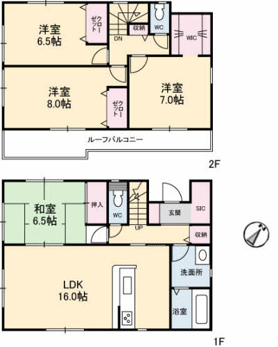 光市室積新開２丁目貸家の間取り