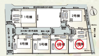 【区画図】 | クレイドルガーデン宇部市際波第６ １期（５号棟）