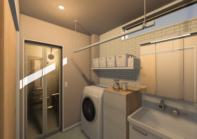 高知市石立町6号地（はりまやタウン）売り土地（建築条件付き）の完成予想図|脱衣所