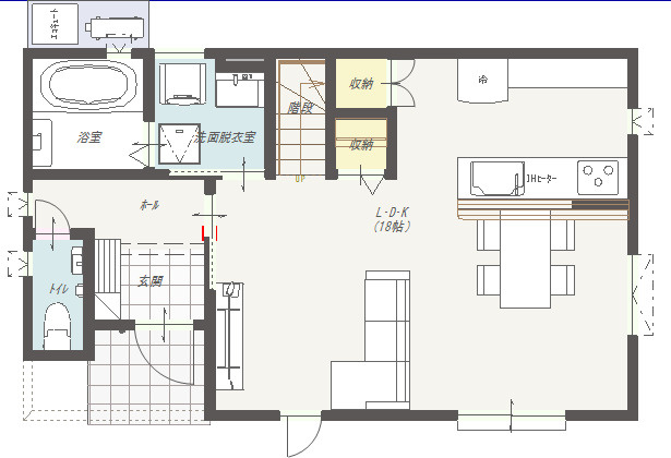 高知市石立町1号地（はりまやタウン）売り土地（建築条件付き）の参考プラン|間取り１