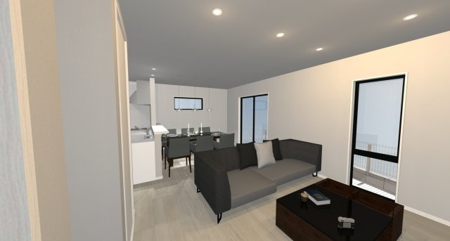 高知市石立町1号地（はりまやタウン）売り土地（建築条件付き）の完成予想図|リビング１