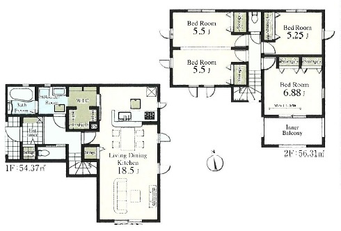 飯能市大字双柳の新築一戸建の間取り