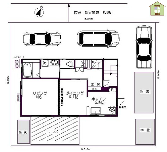 越谷市南町1丁目　中古一戸建ての区画図