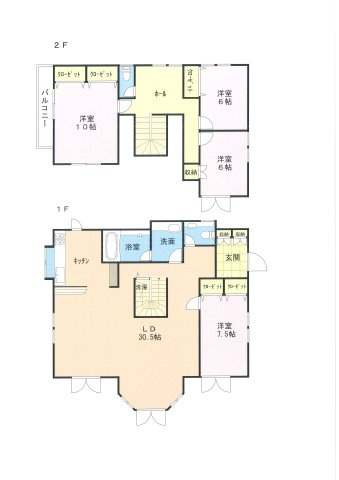 オレンジ　★泉町下川　４LDK　ハイグレード中古住宅★　の間取り