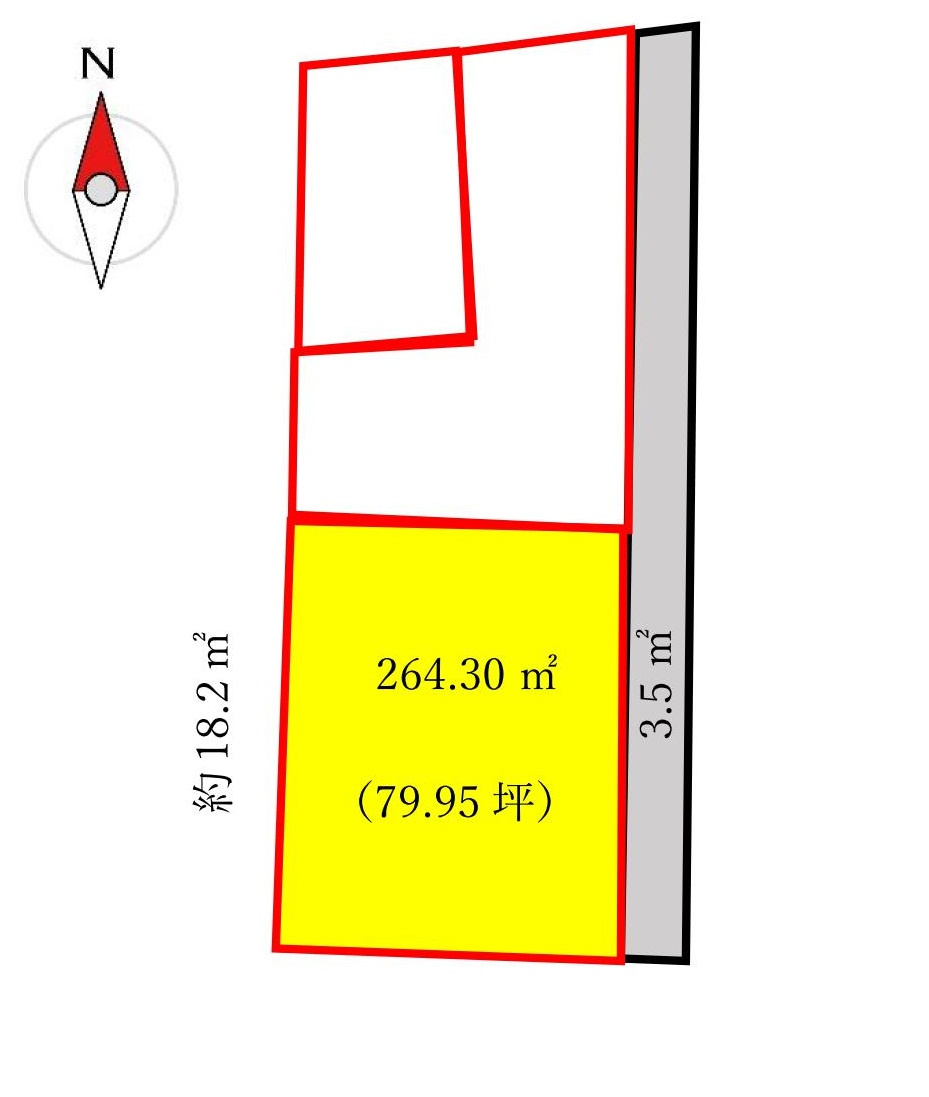 桜川市岩瀬264.30㎡売地の土地図