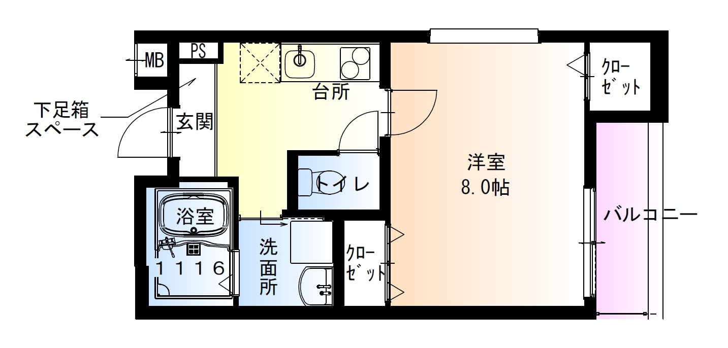 フジパレス春木駅北Ⅲ番館の間取り