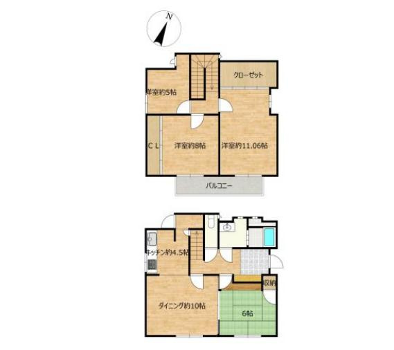 取手市小文間　中古戸建の間取り