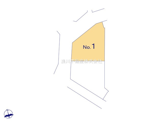 八王子市　谷野町　新築一戸建ての区画図|～角地につき陽当たり・風通し良好です～