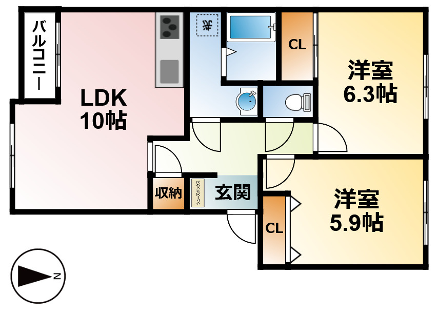 エスポアメゾンＡの間取り