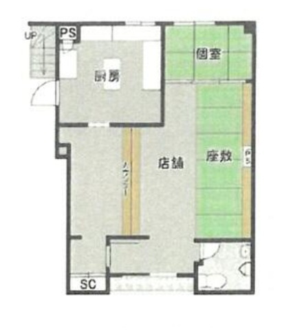 右京区嵯峨広沢南野町貸店舗の間取り