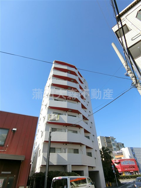 ドルチェ東京池上弐番館の外観|2006年5月築　RC鉄筋コンクリート造地上9階建て1K総戸数33戸の分譲賃貸マンション　
東京都大田区池上3丁目　東急池上線池上駅と千鳥町駅徒歩圏内！