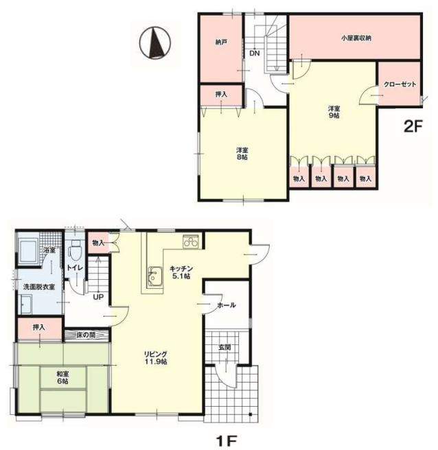 土浦市永国東町　中古戸建の間取り