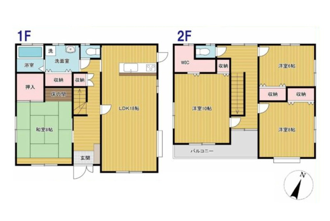 【間取り】 | 太田市緑町　中古住宅 | LDK18帖でひろびろ！水回り集中設計の間取り♪