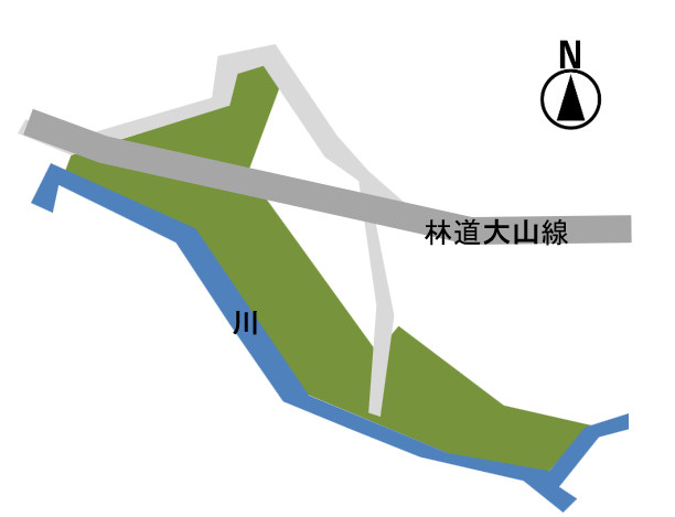 富津市豊岡　売地の区画図|敷地面積約１４４坪！１２３㎡の飛地おまけ付き