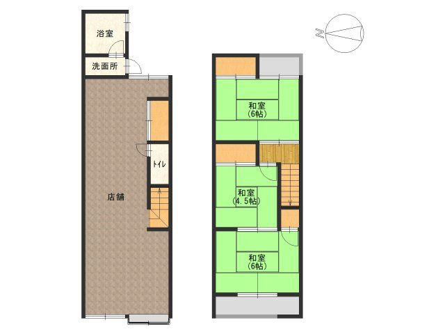 【間取り】 | 山科区西野山中鳥井町　中古住宅付き店舗