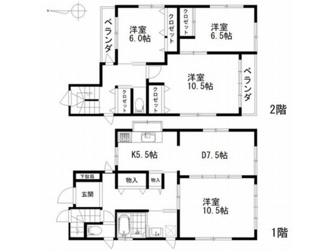 【間取り】 | 山科区西野野色町　中古戸建